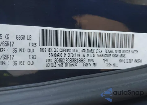 2013 Chrysler Town & Country Touring from USA, damaged, VIN 2C4RC1BG8DR613865